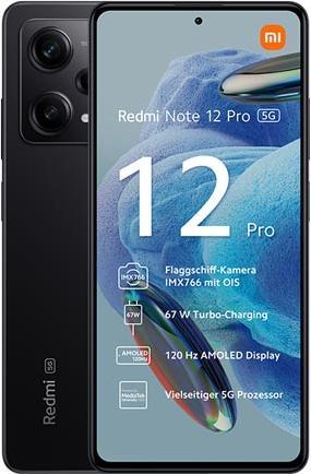 Productafbeelding Xiaomi Redmi Note 12 Pro 5G (8GB) (128 GB, Middernachtelijk zwart, 6.67", Dubbele SIM, 50 Mpx, 5G)