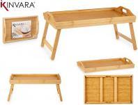 Actual product image Kinvara bamboo tray with folding legs 50x30x21cm