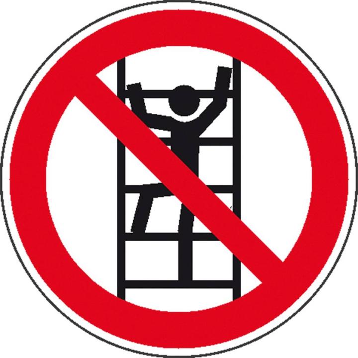 Actual product image SafetyMarking Prohibition sign Climbing prohibited for unauthorized persons