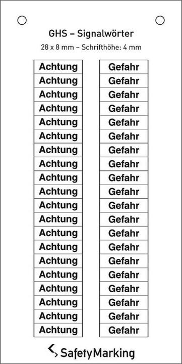 Actual product image SafetyMarking GHS signal words 20 Attention 20 Danger 2.