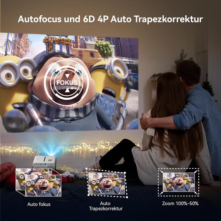 Actual product image Zoomcat Autofokus Heimkino Beamer 4K (20000 lm)