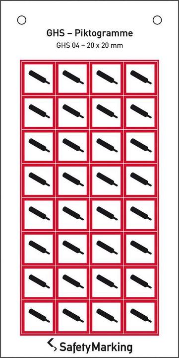 Image du produit SafetyMarking Pictogramme de danger SGH Symbole 04 Bouteille de gaz