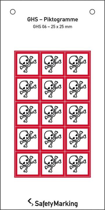 Image du produit SafetyMarking Pictogramme de danger SGH Symbole 0 Tête de mort 2.