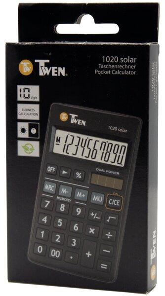 Productafbeelding Twen Rekenmachine 1020 solar Beeldschermgrootte: 1 Kleur: zwart (Batterijen)