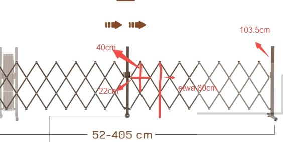 Produktbild Swisshandel24 Absperrgitter ausziehbar 52-405cm Alu Braun H103,5cm