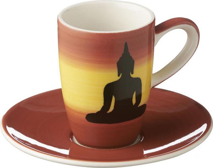 Mila Espressotasse Buddha 137 ml, 6 Stück, Gelb/Rot (137 ml, 6 x)