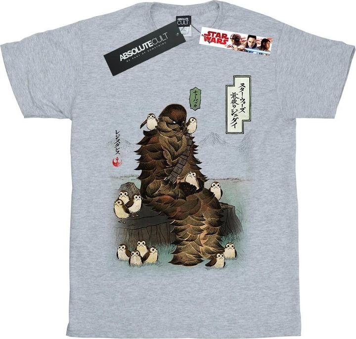 Star Wars The Last Jedi Japanese Chewbacca Porgs TShirt Jungen
