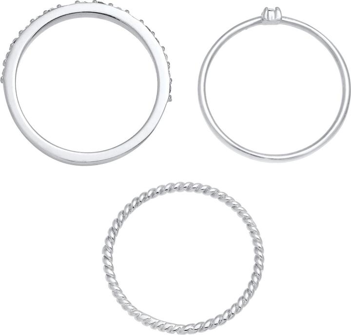 Produktbild Elli Ring Multi-Color Emaille Kristall 3er Set 925 Silber (52, 925 Silber)