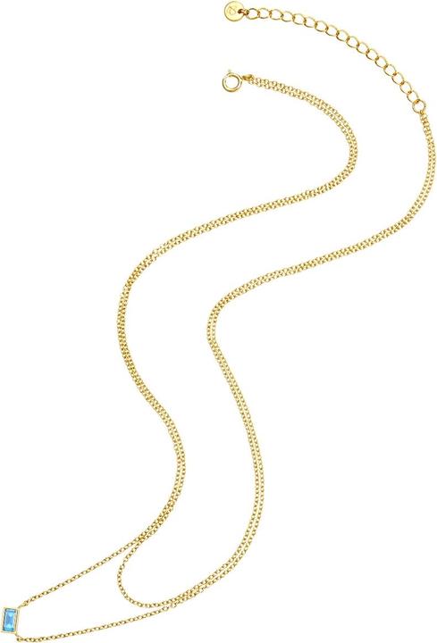 Actual product image Glanzstücke München Ladies sterling silver cubic zirconia yellow gold 42.0/36.0 cm base chain + 5.0 cm extension - 29948 (Sterling Silver)