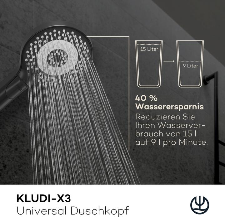 Immagine prodotto Kludi X3 Soffione doccia (3 Tipi di raggi, 15 l/min)