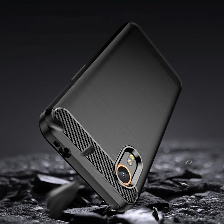 Actual product image Tech-Protect TPUCarbon case for Samsung Galaxy XCover 7 - black (Samsung Galaxy Xcover 7)