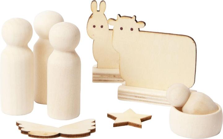 Image du produit Natura Punto Crèche de Noël en bois naturel, 6 personnages