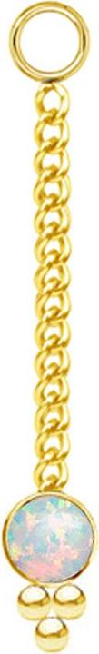 Produktbild Chaotic Trading Anhänger vergoldet Kette mit Anhänger Opal weiss drei Kugeln (ohne Messing, Chirurgenstahl 316L)