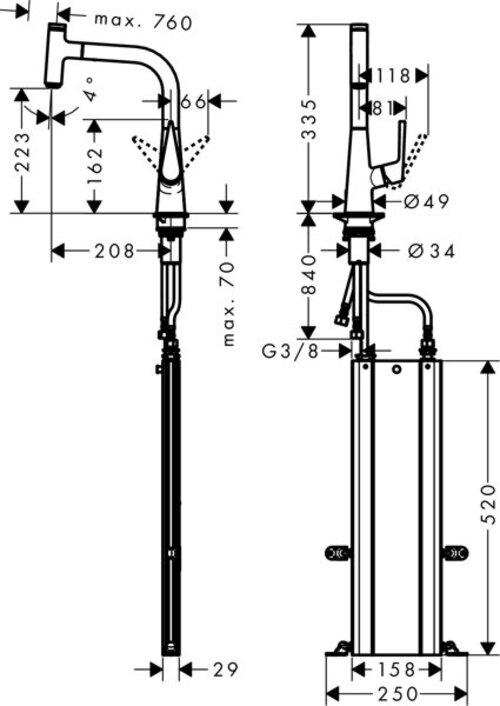 Produktbild hansgrohe HG Einhebel-Spültischmischer 220 TALIS S DN 15, mit sBox, Ausziehauslauf chrom