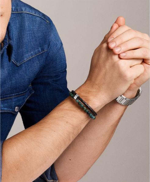 Immagine prodotto Fossil Armband JEWELRY (21.50 cm, Acciaio inossidabile, Cuoio)