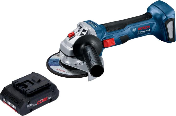 Produktbild Bosch Professional Bosch GWS 18V-7 Professional Akku Winkelschleifer 18 V 115 mm Brushless + 1x ProCORE Akku 4,0 Ah - (115 mm)