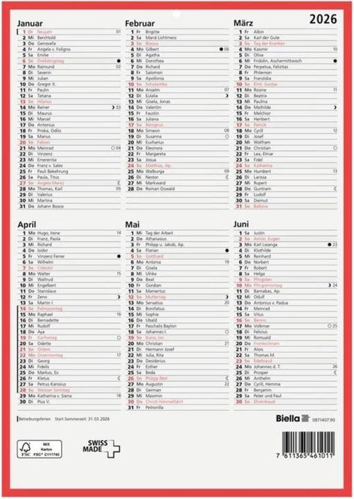 Biella Calendari a lavagna