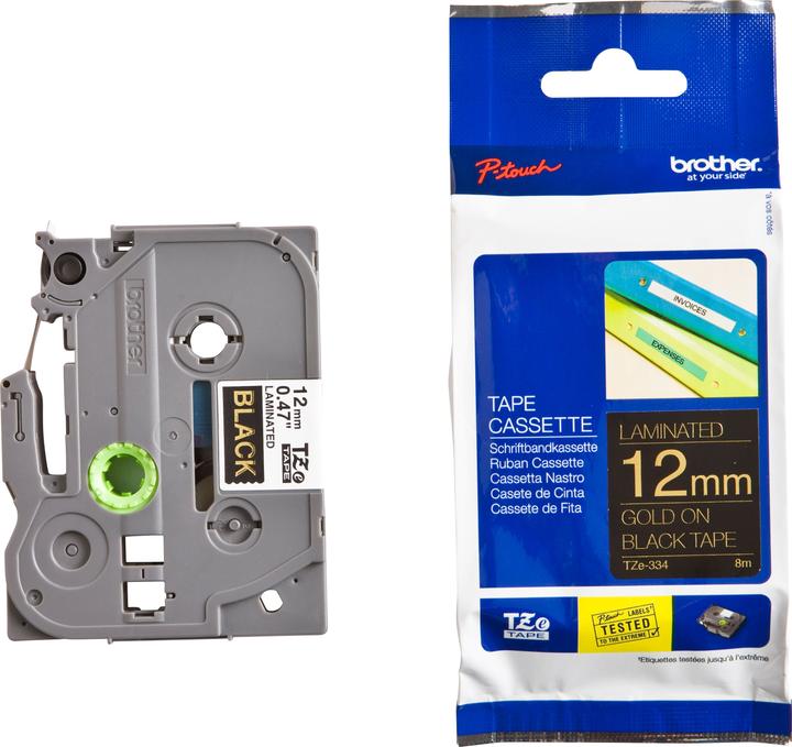 Produktbild Brother Tze-334 (1.20 cm, Gold, Schwarz)