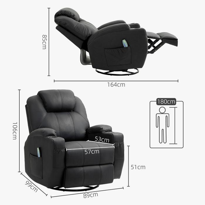 Actual product image Swisshandel24 Relax armchair massage function electric reclining function, rocking function, swivelling spring
