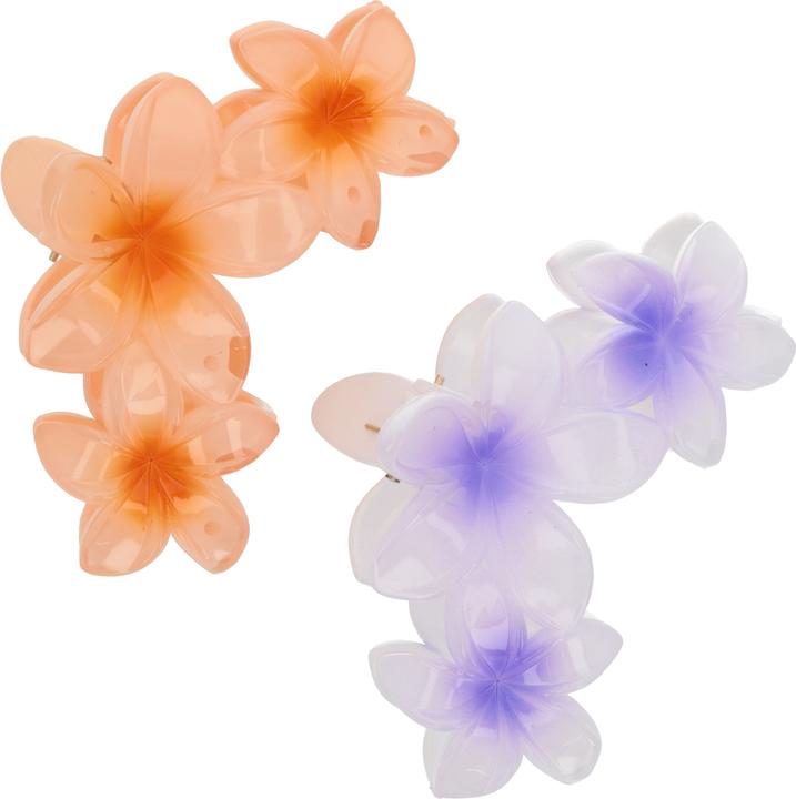 Image du produit Trisa Fashion Frangipani Haarklammern Set Orange & Lila 2 Stk. (2 pcs)