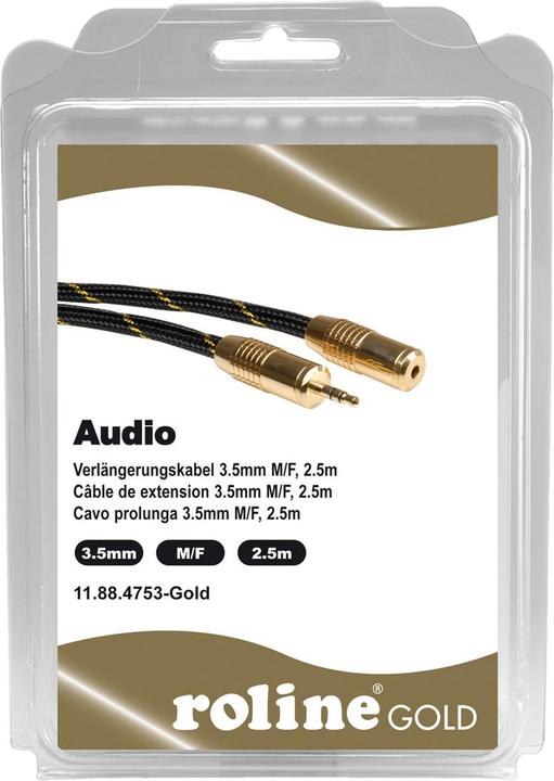 Produktbild Roline Gold Audio Verlängerungskabel (2.50 m, 3.5mm Klinke (AUX))