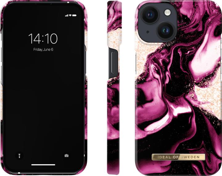 Actual product image iDeal Of Sweden Designer Cover Golden Ruby Marble (Oppo A16e, Apple iPhone 13)