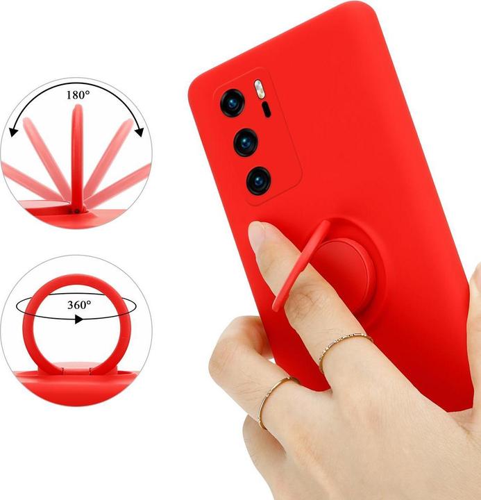 Productafbeelding Cadorabo TPU Vloeibare Ring Silicone Hoesje (Huawei P40)