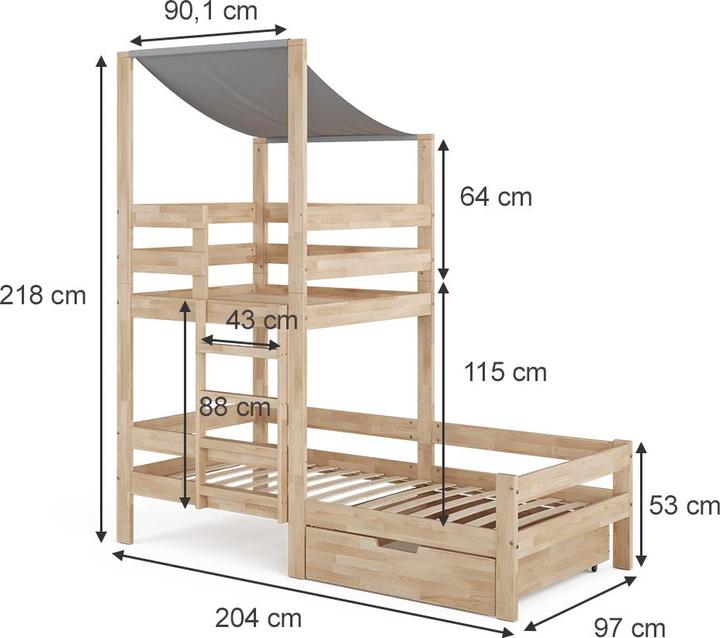 Produktbild VitaliSpa Hausbett Tom (90 x 200 cm)