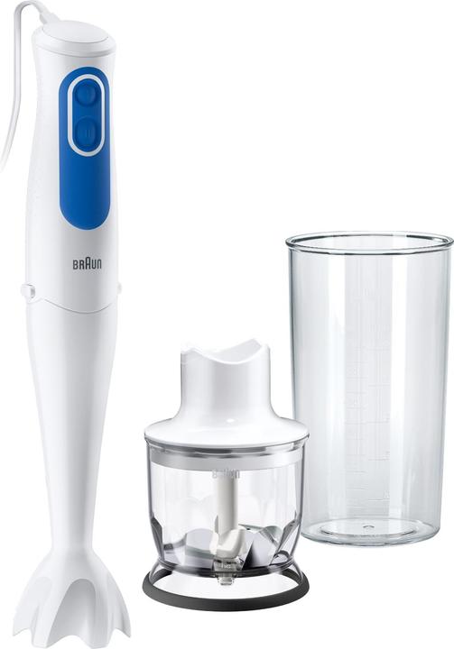 Produktbild Braun Hand Blender MQ 3020 Pesto Hand Blender, 700 W, Number of speeds 2, Chopper, White/Blue