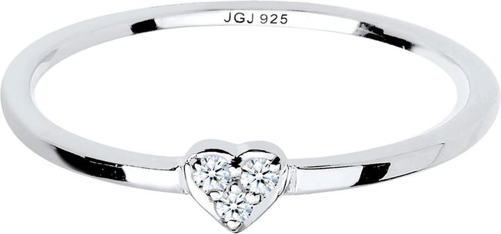 Produktbild Elli DIAMONDS Ring Herz Symbol Diamant 0.04 ct. 925er Sterling Silber (54, 925 Silber)