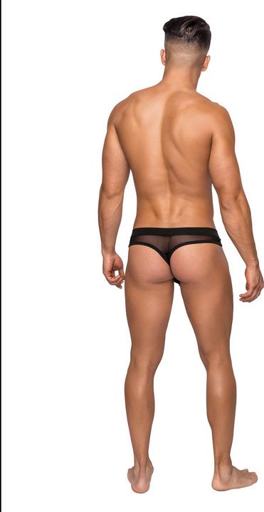 Actual product image Male Power Trousers Thong-Black-S/M (L)
