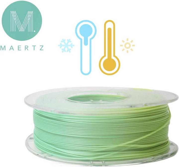 Image du produit Maertz PLA Color Change Thermo Green to Yellow 1.75 mm 1.000 g (PLA, 1.75 mm, 1000 g, Jaune, Vert)