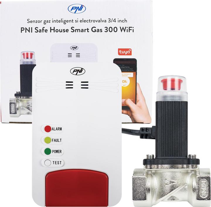 Produktbild PNI Intelligenter Gassensor und Magnetventil Safe House Smart Gas 300 WiFi-Paket mit akustischem Ala