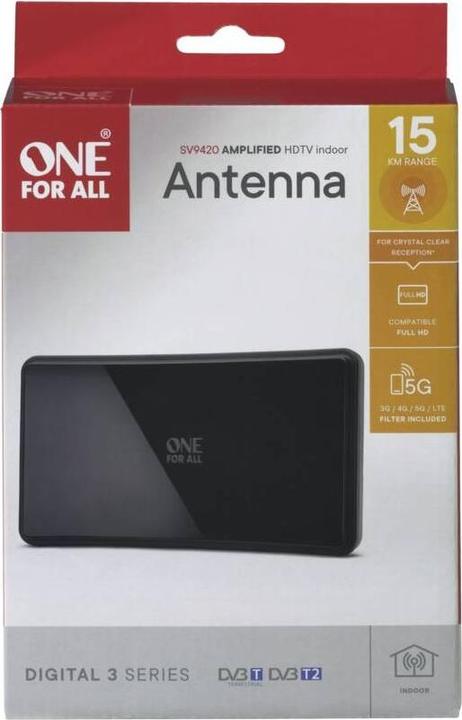 Image du produit One for All Antenne DVB-T2 incurvée 5G blk (Antenne plate, DVB-T / -T2)