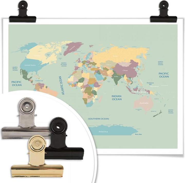 Image du produit Trenddeko Carte du monde vintage (120 x 100 cm)