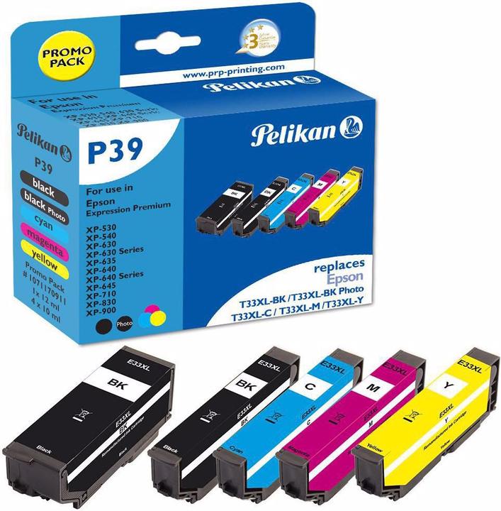Produktbild Pelikan Tinte Epson T33XL BK, PHBK, C, M, Y (M, C, Y)
