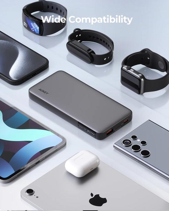 Actual product image Aukey Powerbank PB-Y41, 10000mAh, 30W (grey) (10000 mAh, 30 W, 37 Wh)