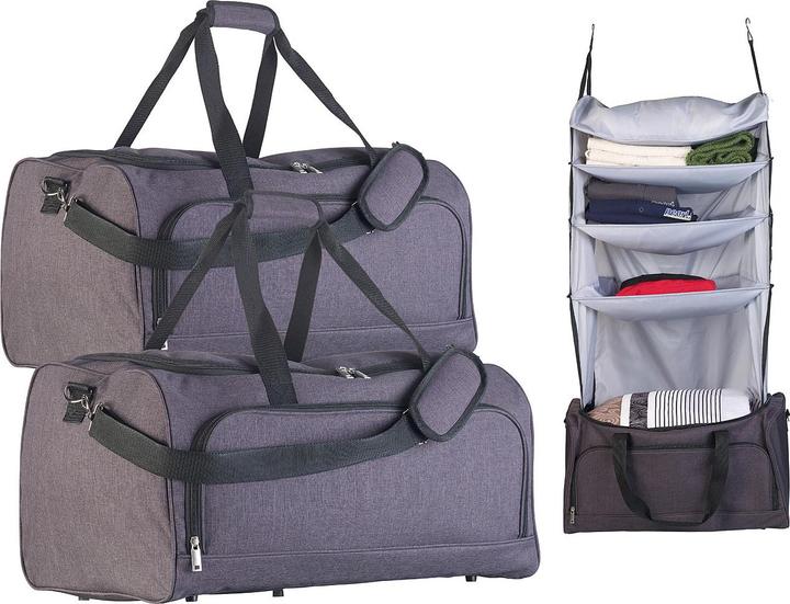 Produktbild Xcase 2er-Set faltbare Reisetaschen mit Wäsche-Organizer zum Aufhängen