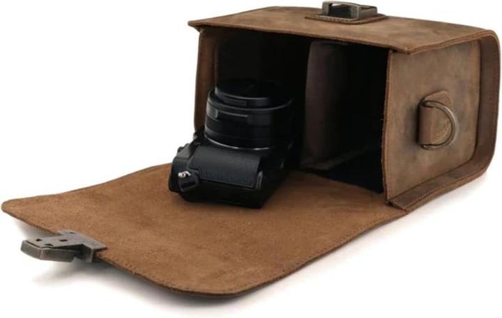 Produktbild Only-Bags.Store Kamera-Messenger-Tasche aus genarbtem Leder für spiegellose, Sofortbild- und DSLR-Kameras (Kamera Schultertasche)