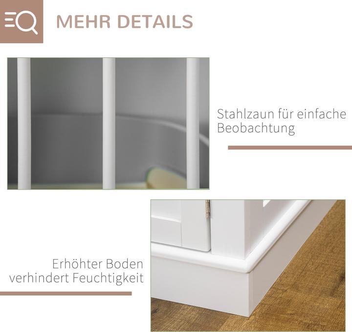 Actual product image PawHut Hundekäfig Spanplatte, MDF Weiss (Dog kennel)
