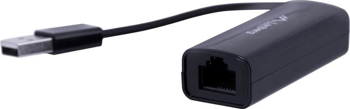 Actual product image Lanberg NC-0100-01 Cable Interface / Gender Adapter USB-A RJ-45 Black (USB, RJ45 (2x))