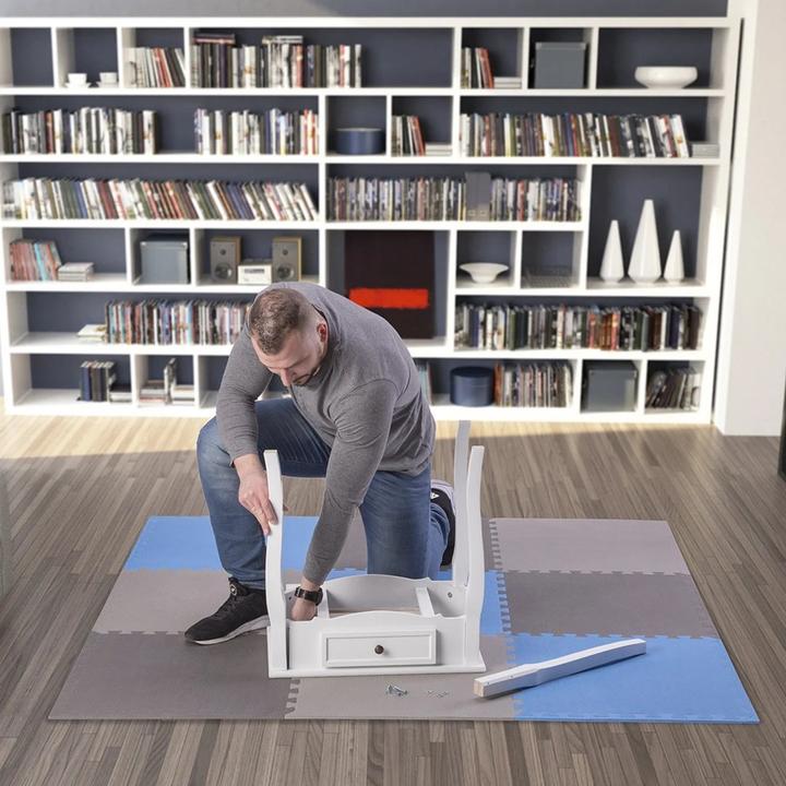 Produktbild One Faltmatte für Training HMS MP10, hellgrau-blau-dunkelgrau, 60x60x1,0 cm, 9-teilig (1 cm)