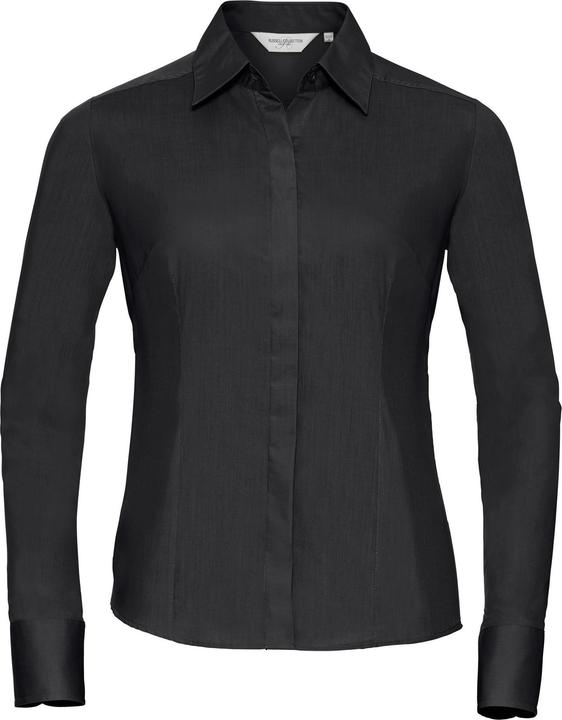 Produktbild Russell Collection Popelin Bluse Hemd Langarm pflegeleicht tailliert (M)