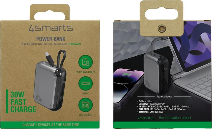 Image du produit 4smarts Chargeur de poche (10000 mAh, 30 W, 37 Wh)
