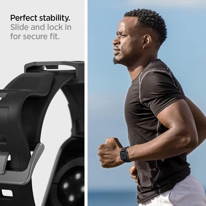 Image du produit Spigen BANDE RUGGED Apple Watch 4/5/6/7/8/SE (38/40/41MM) MATTE BLACK (38 mm, 40 mm, 41 mm, Polyuréthanes thermoplastiques (TPU))