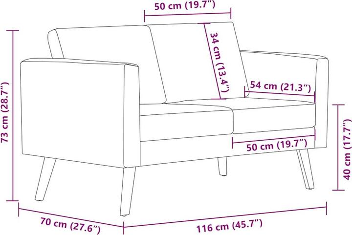 Actual product image VidaXL Canda (2 person sofa)