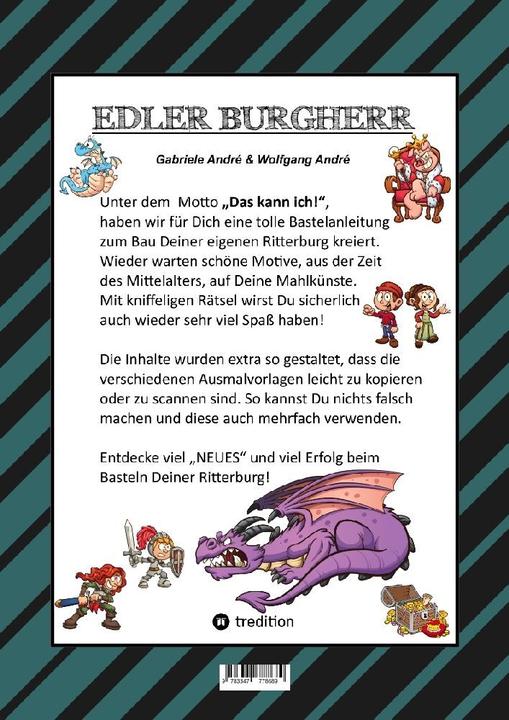 Produktbild Craftbook - 100 Seiten Ritter Malmotive - Burg Bastelanleitung - Rätsel - Wappen - Könige - Schilder (Wolfgang André, Gabriele André, 2023)