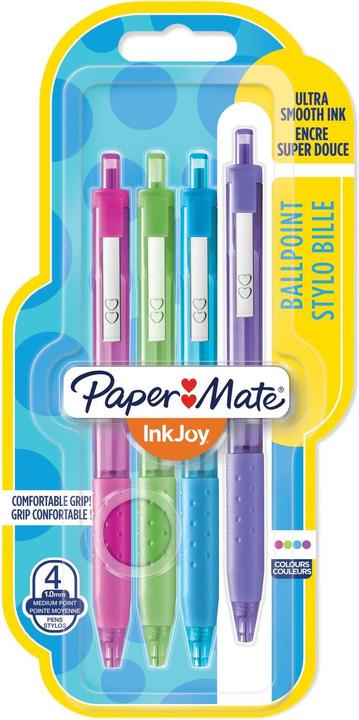 Produktbild Paper Mate Kugelschreiber InkJoy 300 RT M T/HG/P/L (Blau, Grün, Violett, Rot, 4 x)