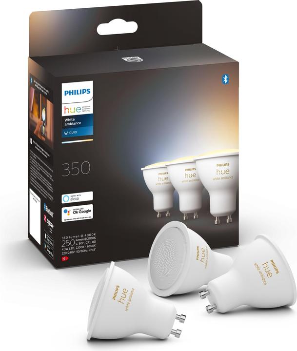 Actual product image Philips Hue White Ambiance (GU10, 5.70 W, 400 lm, 3 x, G)