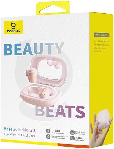 Produktbild Baseus AirNora 3 Kopfhörer True Wireless Stereo (TWS) im Ohr Anrufe/Musik Bluetooth Rosa (ANC, 6 h, Kabellos)